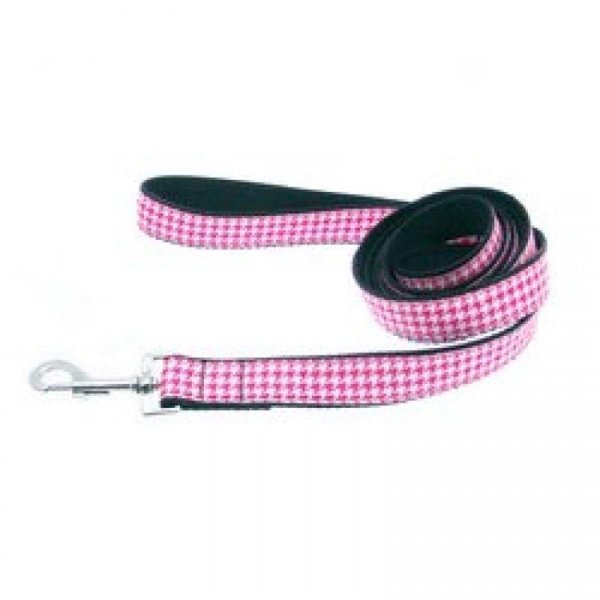 Mirage Pet Products Pink Houndstooth Nylon Dog Leash0.38 in. x 4 ft. 125-242 3804